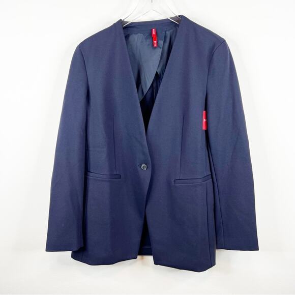 NWT Spanx Perfect Collarless Blazer M Blue - Picture 2 of 7